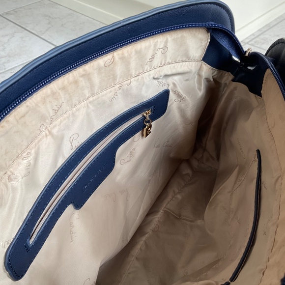 Pierre Cardin Quilted Navy Vegan Leather Tote Bag - Picture 9 of 17